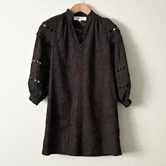 Diane Von Furstenberg Nicolette Broderie Anglaise Cotton Mini Dress Size XXS - Picture 8 of 16